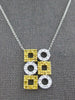 .55CT DIAMOND & AAA YELLOW SAPPHIRE 14KT WHITE GOLD SQUARE & ROUND FUN NECKLACE