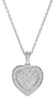 .26CT DIAMOND 18KT WHITE GOLD 3D CLASSIC DOUBLE HEART PAVE FUN FLOATING PENDANT