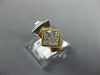 WIDE .87CT DIAMOND 14KT 2 TONE GOLD PRINCESS INVISIBLE SIDEWAY SQUARE MENS RING