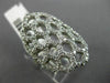 ESTATE LARGE 1.12CT DIAMOND 14KT WHITE GOLD 3D HEXAGON OVAL SPIDER WEB FUN RING
