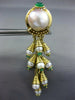 ESTATE 2.80CT DIAMOND & MULTI GEM 18KT YELLOW GOLD CHANDELIER HANGING EARRINGS