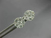 ESTATE LARGE .75CT ROUND DIAMOND 18KT WHITE GOLD CLASSIC FLOWER CLUSTER EARRINGS