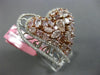 EXTRA LARGE 4.64CT WHITE & PINK DIAMOND 18K WHITE & ROSE GOLD 3D HEART LOVE RING