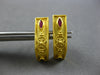 ESTATE .14CT AAA SAPPHIRE & AAA RUBY 18KT YELLOW GOLD HANDCRAFTED EARRINGS 28194