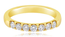 ESTATE .52CT DIAMOND 14K YELLOW GOLD ROUND SHARED PRONG WEDDING ANNIVERSARY RING