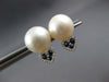 .37CT DIAMOND & AAA SAPPHIRE & AAA SOUTH SEA PEARL 14KT WHITE GOLD STUD EARRINGS