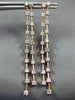 LONG 1.58CT DIAMOND 14KT ROSE GOLD 3D 2 ROW DIAMOND BY THE YARD HANGING EARRINGS
