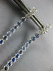 LONG 2.99CT DIAMOND & SOUTH SEA PEARL & SAPPHIRE 18K WHITE GOLD HANGING EARRINGS
