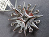 LARGE .48CT DIAMOND 18KT WHITE GOLD 3D SOLITAIRE SUNBURST STAR FLOATING PENDANT