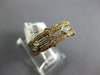 ESTATE .30CT DIAMOND 18KT TRI COLOR GOLD 3D FILIGREE MILGRAIN STACKABLE FUN RING