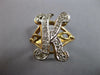 ESTATE LARGE .25CT DIAMOND 14KT WHITE & YELLOW GOLD K INITIAL DOUBLE PLATE RING