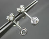 ANTIQUE .64CT DIAMOND 18KT WHITE GOLD SOLITAIRE HANGING EARRINGS BEAUTIFUL 11366
