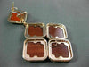 LARGE .80CT DIAMOND & TIGER EYE & QUARTZ 14KT ROSE GOLD SQUARE HANGING EARRINNGS