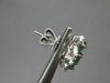 ESTATE 1.80CT DIAMOND & AAA EMERALD 18KT WHITE GOLD CLASSIC FLOWER STUD EARRINGS