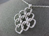 ESTATE LARGE 1.02CT DIAMOND 18KT WHITE GOLD MULTI LINK LOVE KNOT FLOWER PENDANT