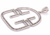 ESTATE .71CT DIAMOND 18KT WHITE GOLD DOUBLE BAR SEMI CIRCULAR FLEXIBLE PENDANT