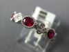 .96CT DIAMOND & AAA RUBY 18KT WHITE GOLD OVAL FLOWER FILIGREE ANNIVERSARY RING
