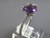 .36CT DIAMOND & AAA AMETHYST 14KT WHITE GOLD 3D CUSHION & ROUND CRISS CROSS RING