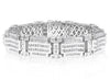ESTATE WIDE 6.75CT DIAMOND 14KT WHITE GOLD MULTI ROW ROUND CHANNEL MENS BRACELET