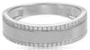 .22CT DIAMOND 14K WHITE GOLD 3D CLASSIC MATTE & SHINY SEMI ETERNITY WEDDING RING