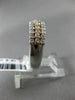 ESTATE .81CT DIAMOND 14K WHITE & ROSE GOLD 3D THREE ROW WEDDING ANNIVERSARY RING