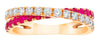 ESTATE 1.07CT DIAMOND & AAA RUBY 14KT ROSE GOLD CRISS CROSS INFINITY LOVE RING