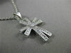 ANTIQUE .35CT DIAMOND 14KT WHITE GOLD CLASSIC 3 DIMENSIONAL CROSS PENDANT #12340