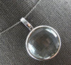 LARGE 25.07CT DIAMOND & AAA GREEN AMETHYST 14KT WHITE GOLD LOVE PENDANT #27970