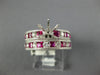 1.6CT DIAMOND & AAA RUBY 14KT WHITE GOLD 3D ROUND & PRINCESS ENGAGEMENT RING SET