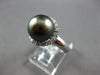 .37CT DIAMOND & AAA TAHITIAN PEARL 14KT WHITE GOLD 3D SOLITAIRE HALO LOVE RING
