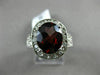 ESTATE LARGE 4.49CT DIAMOND & AAA GARNET 14KT WHITE GOLD OVAL FILIGREE FUN RING