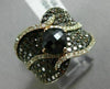 ESTATE WIDE 2.85CT DIAMOND & ORANGE SAPPHIRE 18KT ROSE GOLD CRISS CROSS FUN RING