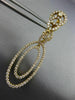 ESTATE LARGE 3.21CT DIAMOND 18KT YELLOW GOLD 3D OVAL CHANDELIER HANGING EARRINGS