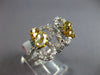 LARGE 2.14CT WHITE & FANCY YELLOW DIAMOND 18K 2 TONE GOLD INFINITY DIAGONAL RING