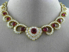 ESTATE LARGE 36.0CT DIAMOND & AAA RUBY 18KT WHITE & YELLOW GOLD CHOKER NECKLACE