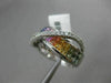 ESTATE 3.02CT DIAMOND & MULTI COLOR SAPPHIRE 14KT WHITE GOLD X DESIGN LOVE RING
