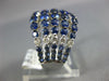 LARGE 3.77CT DIAMOND & AAA SAPPHIRE 18KT WHITE GOLD MULTI ROW ANNIVERSARY RING