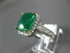 LARGE 4.81CT DIAMOND & AAA EMERALD 14KT WHITE GOLD SQUARE HALO ENGAGEMENT RING