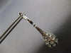EXTRA LARGE 6.51CT DIAMOND 14KT WHITE GOLD 3D TEAR DROP HUGGIE HANGING EARRINGS