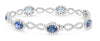LARGE 8.92CT DIAMOND & AAA SAPPHIRE 18K WHITE GOLD OVAL INFINITY TENNIS BRACELET