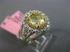ESTATE 2.27CT MULTI COLOR DIAMOND 18K 2 TONE GOLD 3D OVAL FLOWER ENGAGEMENT RING