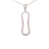 ESTATE 1.09CT DIAMOND 18KT WHITE GOLD 2 ROW OPEN OVAL TEAR DROP FLOATING PENDANT