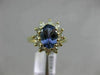 1.83CT DIAMOND & AAA OVAL TANZANITE 14KT YELLOW GOLD FLOWER HALO ENGAGEMENT RING