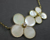 0.06CT DIAMOND & AAA MOTHER OF PEARL 14KT YELLOW GOLD DOUBLE FLOWER LOVE NECKLACE