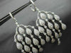 ANTIQUE LARGE 3.32CT DIAMOND 18K WHITE GOLD RAINDROP CHANDELIER HANGING EARRINGS