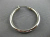 ESTATE LARGE 14KT WHITE GOLD 3D CLASSIC SHINY HANGING HOOP EARRINGS 3mm #25677