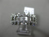 ESTATE WIDE .55CT DIAMOND 14K WHITE GOLD 3D TWO CROSS WEDDING ANNIVERSARY RING