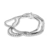 ESTATE LARGE 5.29CT DIAMOND 14KT WHITE GOLD 3D THREE ROW CLASSIC TENNIS BRACELET