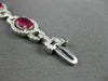 ANTIQUE WIDE 10.25CT DIAMOND & AAA OVAL RUBY 18KT WHITE GOLD 3D BRACELET
