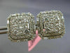 LARGE 3.18CT MULTI SHAPE DIAMOND 18K WHITE GOLD SQUARE DOUBLE HALO STUD EARRINGS